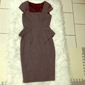 Zara gray suit midi dress work professional